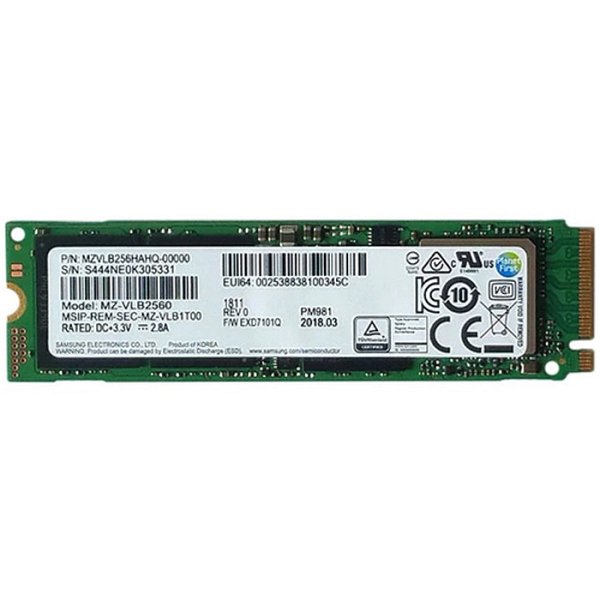 Samsung PM981-MZ-VLB2560 NVMe M.2 SSD - 256 GB - Ottimo